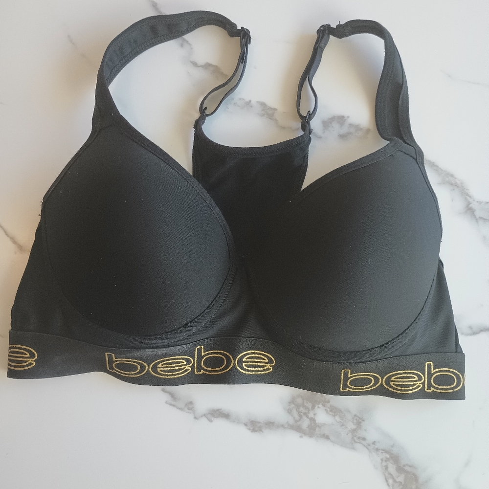 Bebe Black Molded Cup Sports Bra
